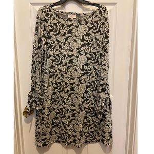 Loft floral grey winter dress short